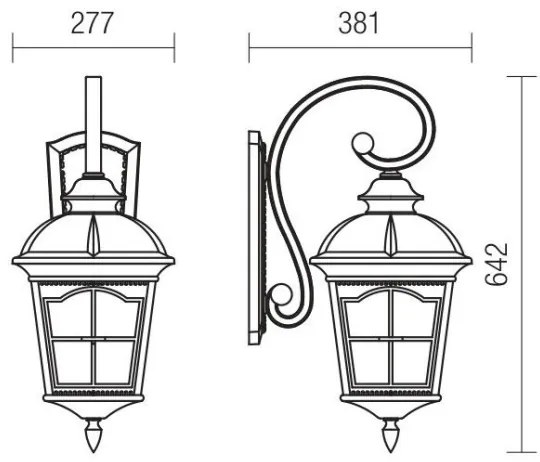 Aplică de perete pentru exterior YORK 1xE27/70W/230V IP44 maro