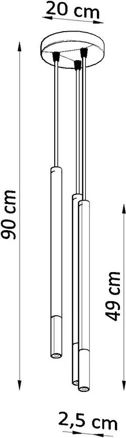 Lustră neagră/argintie din metal ø 20 cm Asarot – Sollux