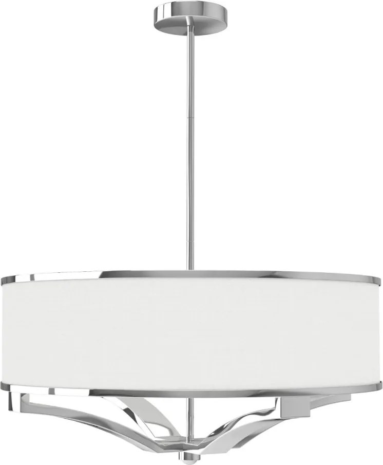 Lustra din metal cromat si tesatura alb crem Gerdo