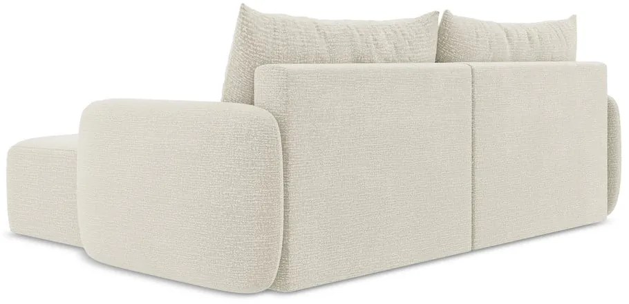 Colțar crem extensibil/cu spațiu de depozitare (cu colț pe partea dreaptă) Kalena – Makamii