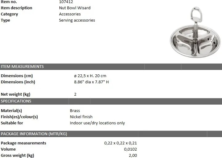 Bol cu 3 compartimente design elegant Wisard 107412 HZ