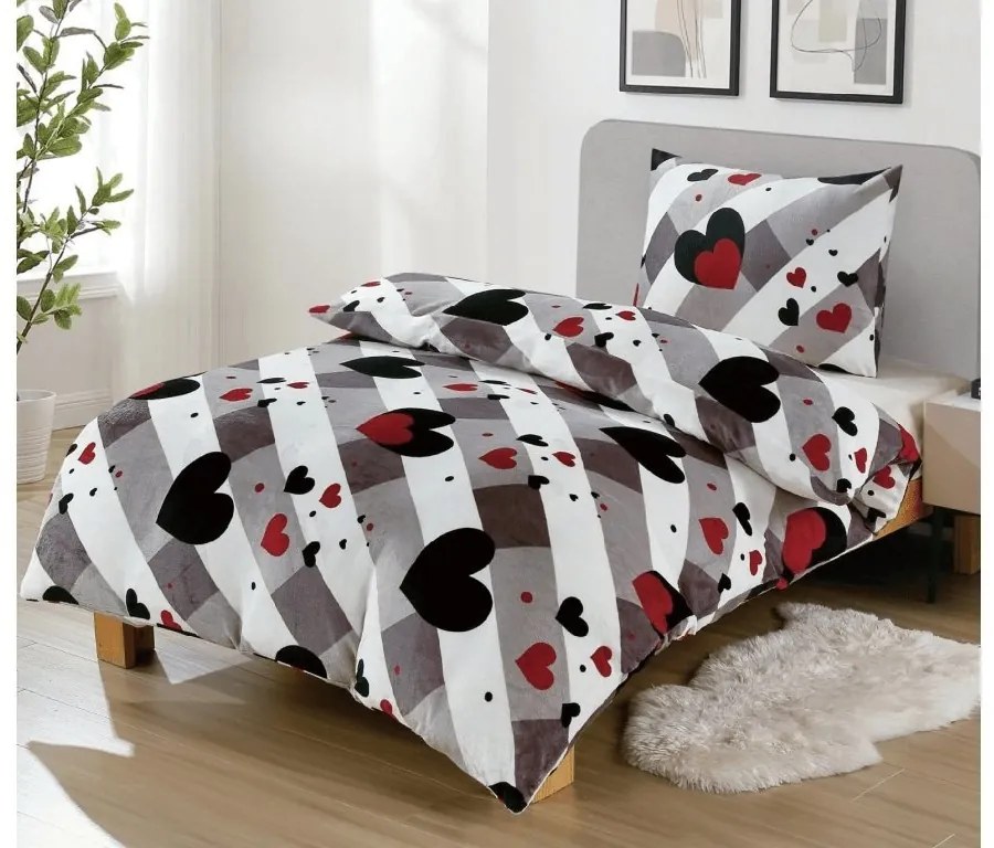 OFERTA Lenjerie cocolino COLOR HEARTS colorata II.calitate Dimensiune lenjerie de pat: 70 x 90 cm | 140 x 200 cm