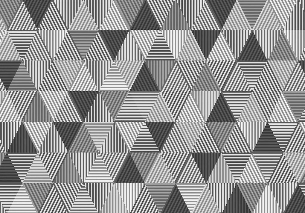 Fototapet - Triunghiuri alb-negre (254x184 cm)