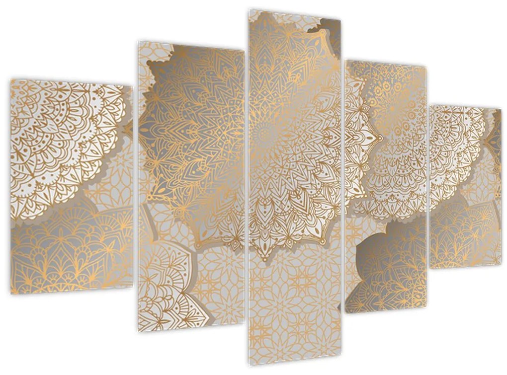 Tablou - Mandale în tonuri aurii (150x105 cm)