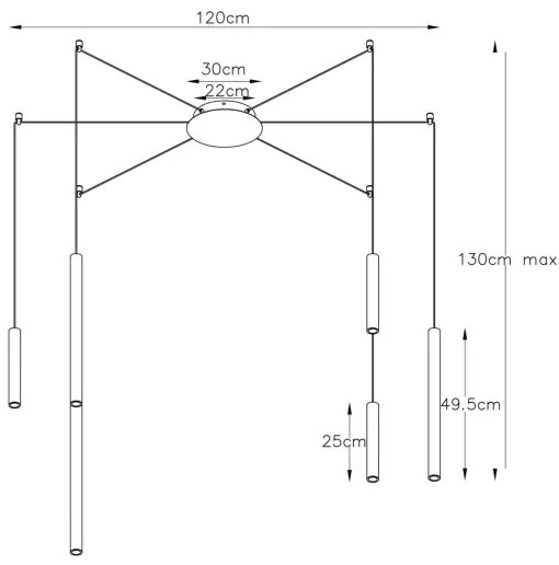 Lustră LED dimabilă pe cablu Lucide 74403/06/97 LORENZ 6xLED/4W/230V cupru