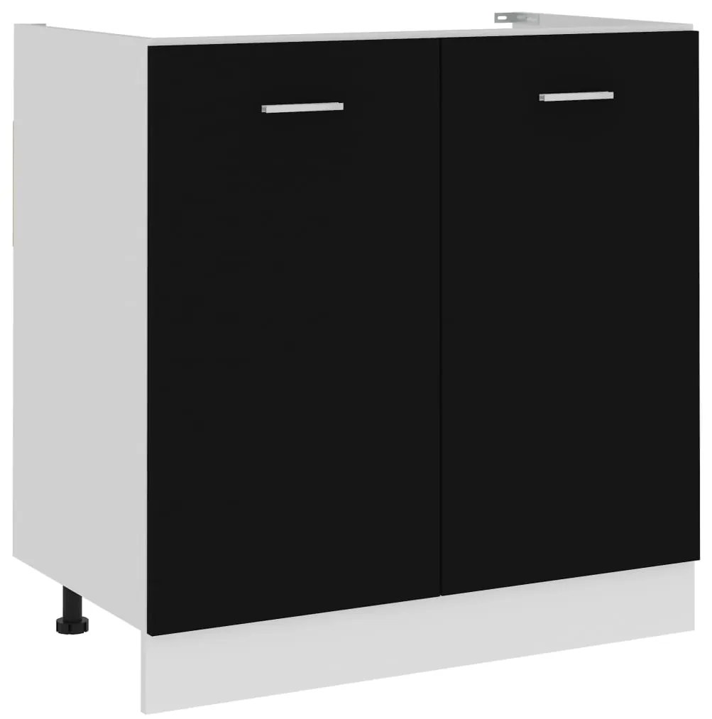 vidaXL Dulap inferior de chiuvetă “Lyon”, negru, 80x46x81,5 cm
