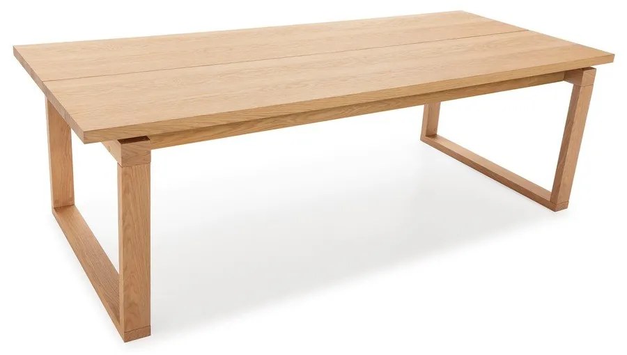 Masă de dining cu blat cu aspect de lemn de stejar 100x220 cm Rina – Marckeric