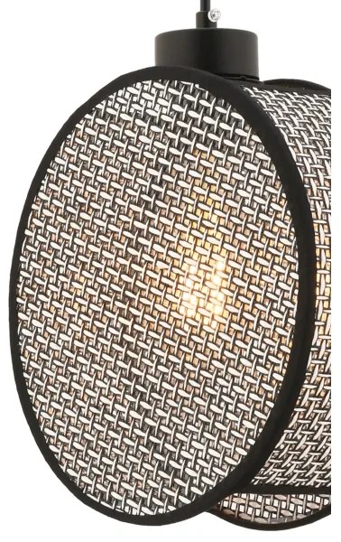 Candelabru cu cablu DRUM, 1 x E27, 60W, 230V, gri/negru