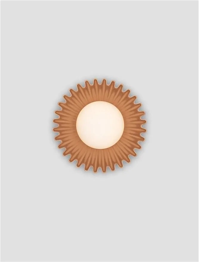 Aplica decorativa ceramica caramel, sticla alb, PETEL