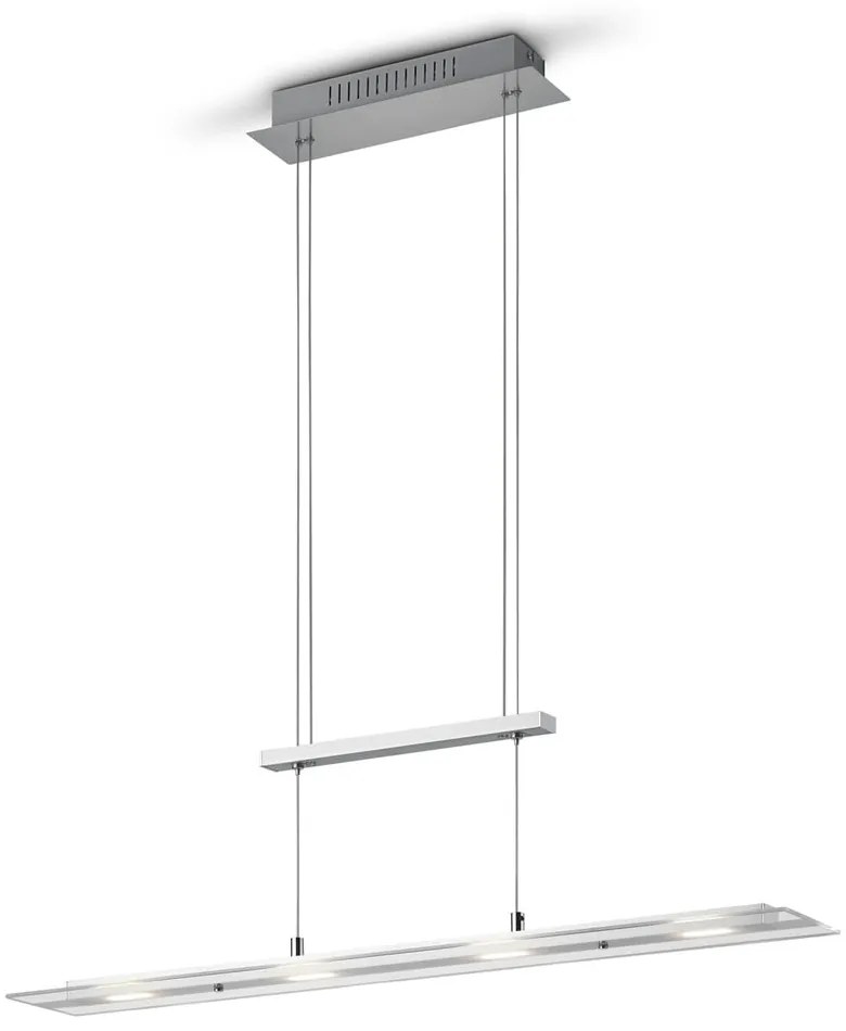 Lustră gri LED cu abajur din sticlă Milos – Reality