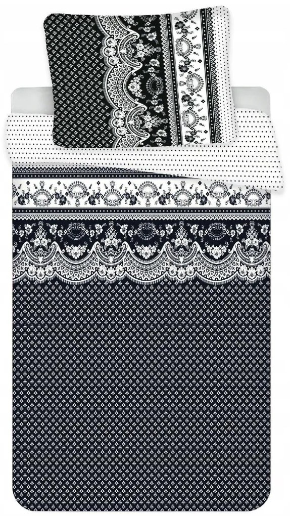 Lenjerie de pat din policoton pentru 2 paturi CANZONE BLACK, negru Dimensiune lenjerie de pat: 2 buc 70 x 90 cm | 2 buc 140 x 200 cm