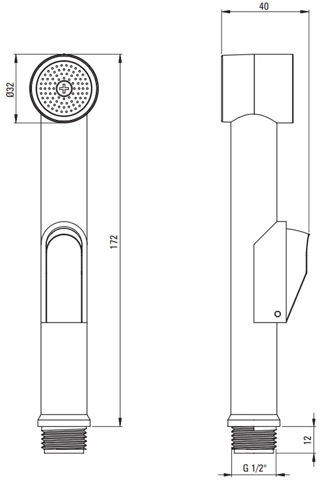 Set dus igienic Deante Bidetta cu suport fix, 150 cm, crom lucios