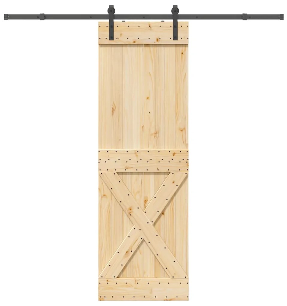 vidaXL Ușă glisantă cu set de feronerie 70x210 cm, lemn masiv de pin