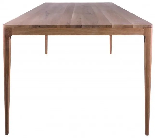Masa dining, natur, din lemn de stejar, L180 cm, aspect rustic, Ernest