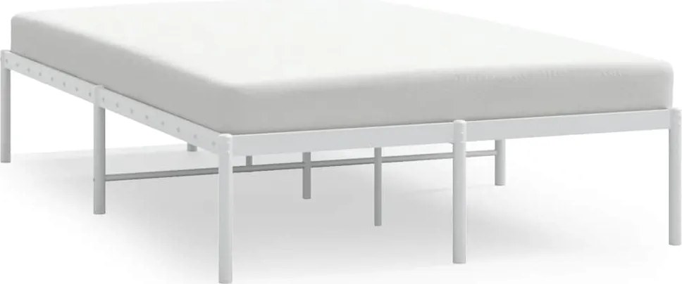 vidaXL Cadru pat metalic, alb, 135x190 cm