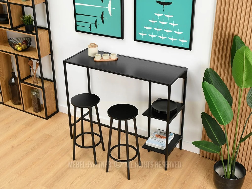 Scaun Everet (lemn negru + negru). 1111869
