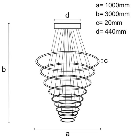 Lustră LED dimabilă aplicată LED/370W/230V 3000-6500K + telecomandă