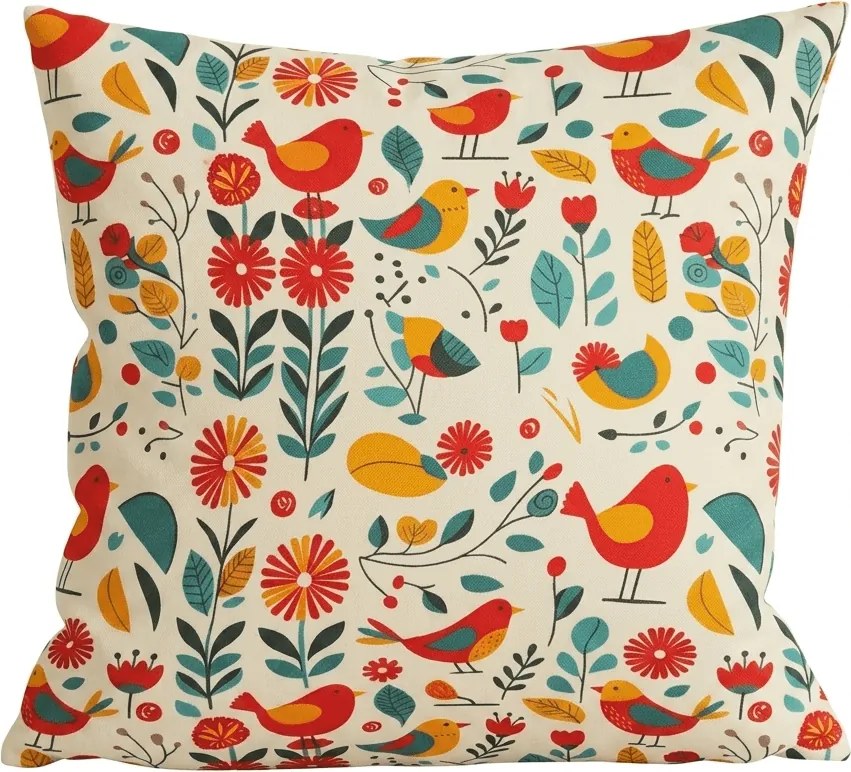 Husa de perna din microfibra RETRO BIRD 45x45 cm, colorat