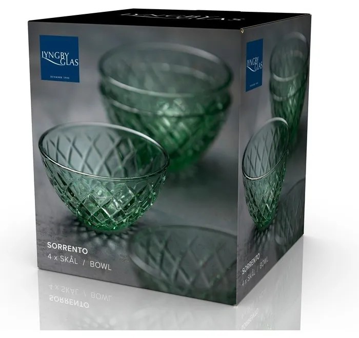 Boluri mici verzi 4 buc. din sticlă 325 ml Sorrento – Lyngby Glas