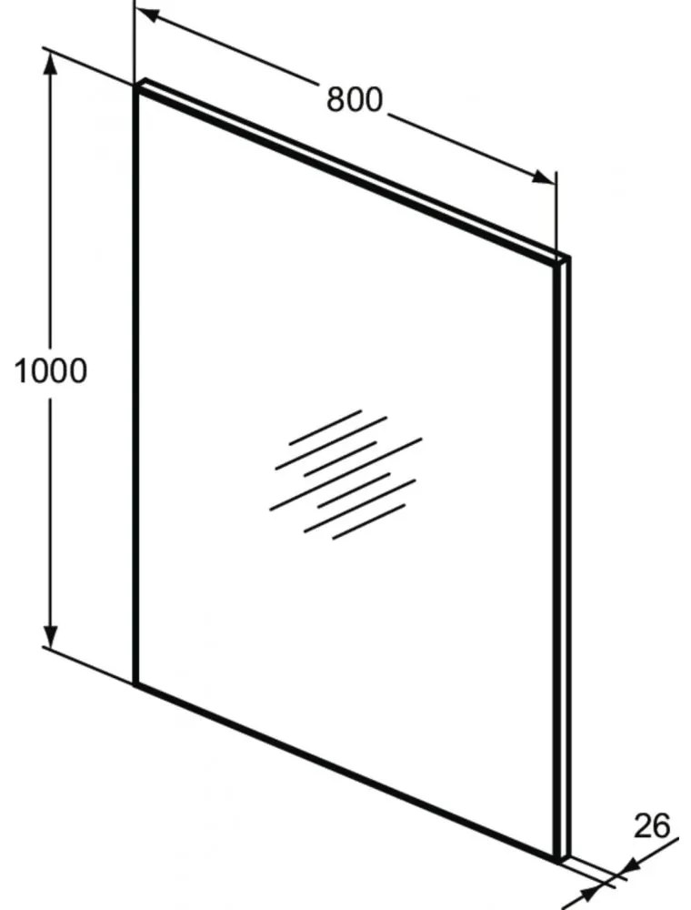 Oglinda dreptunghiulara 80 cm Ideal Standard MirrorLight 800x1000 mm