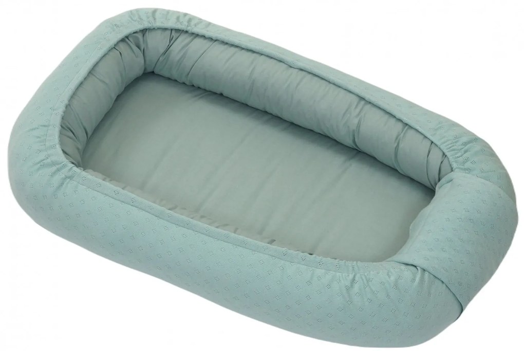 Suport de dormit Babynest, Reversibil, 70x45 cm, Bumbac Tricot Verde