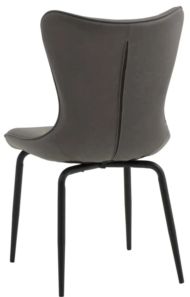 SET 4 Scaune Vespa, structura metalica, imitatie piele intoarsa - GRI - IMITATIE PIELE INTOARSA - NEGRU
