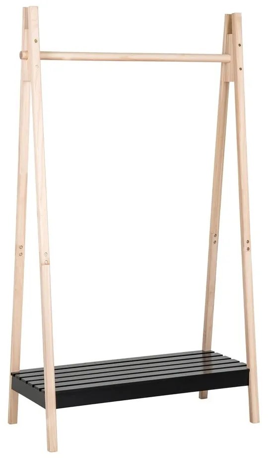 Suport de haine din lemn masiv negru pavlovnia Torino - House Nordic