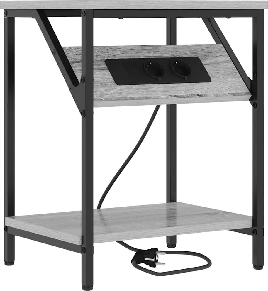 vidaXL Dulap de noapte Gri Sonoma 38 x 30 x 48 cm Lemn compozit