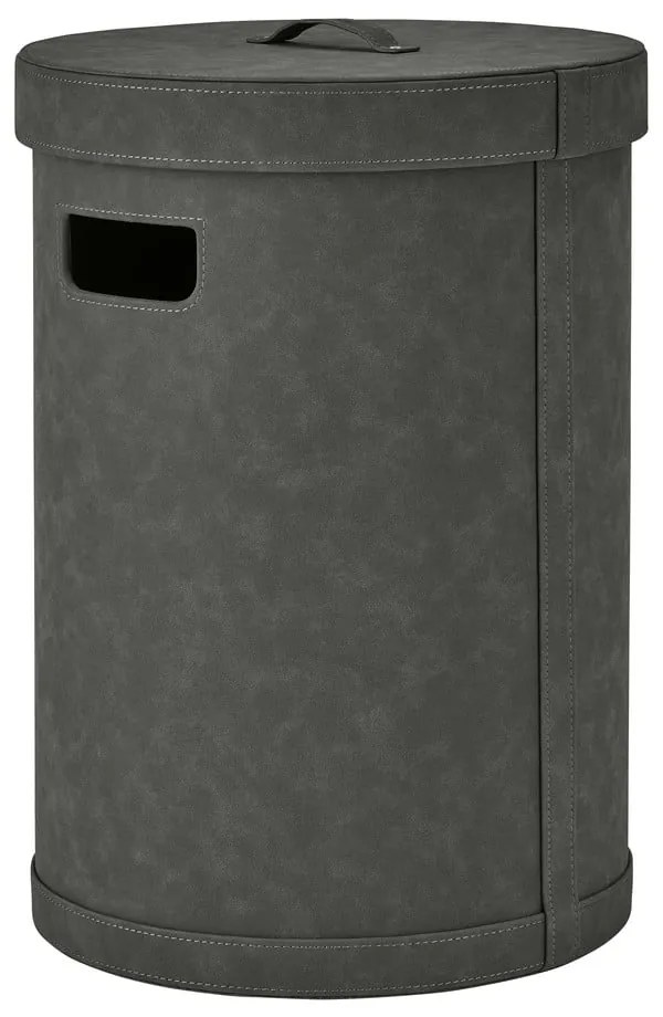 Coș de rufe gri închis din piele artificială Sahla M – Blomus