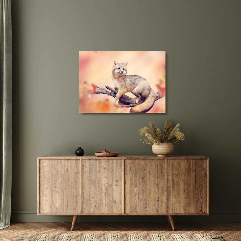 Tablou pe sticlă - Vulpea (70x50 cm)