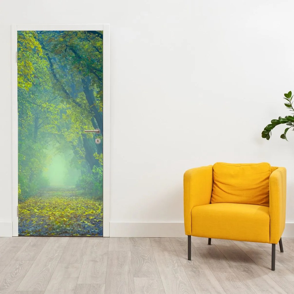 Fototapet pentru ușă - Drum mărginit de copaci (95x205cm)