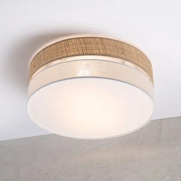 Plafonieră SIRJA BOHO 2xE27/15W/230V, Ø 45 cm, bej/albă