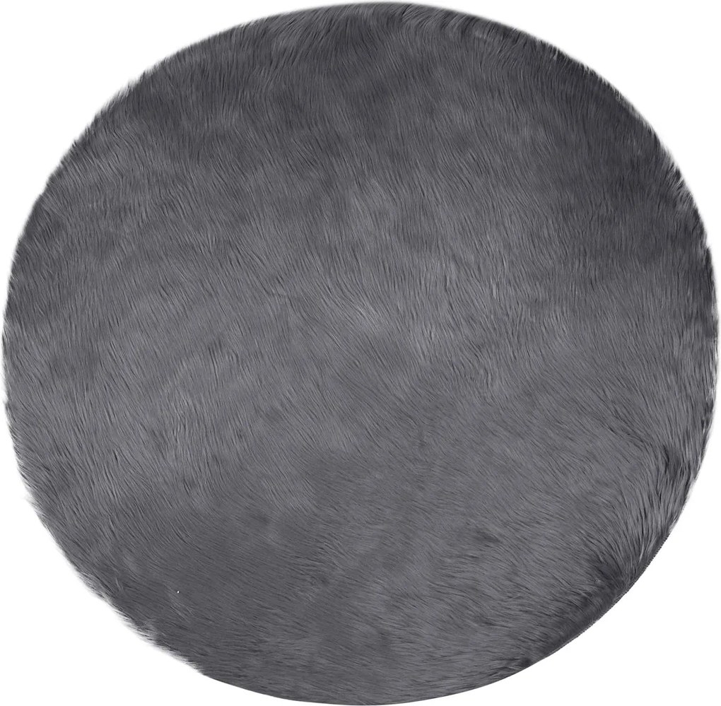 vidaXL Covor din Lână Faux Tafalla Antracit Ø 80 cm Poliester