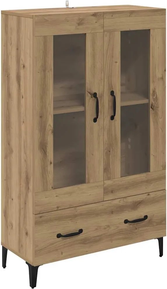 vidaXL Bufet Stejar Artizanal 70 x 31 x 115 cm Lemn Ingineresc și Fier