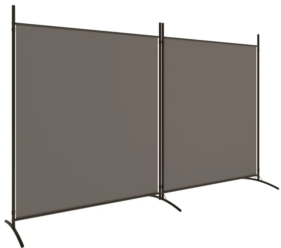 350276 vidaXL Paravan de cameră cu 2 panouri, antracit, 348x180 cm