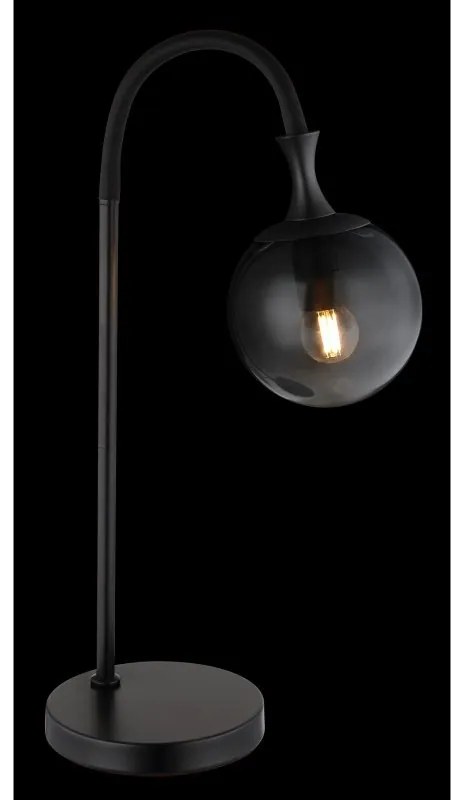 Veioza design modern DALTON negru/fumuriu