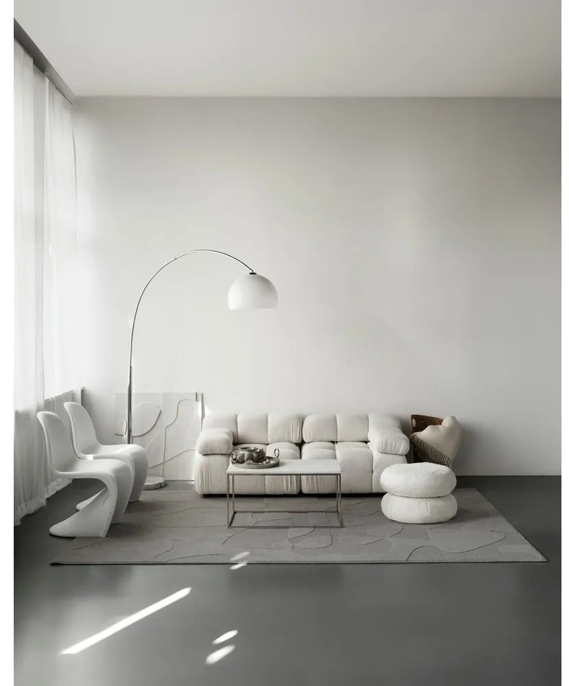 Covor gri din lână 160x230 cm Morphic Botanica – Agnella