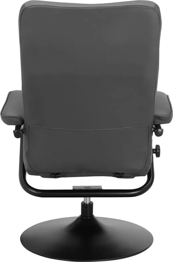 Fotoliu cu taburet gri de relaxare cu tapițerie din imitație de piele Istad – Støraa