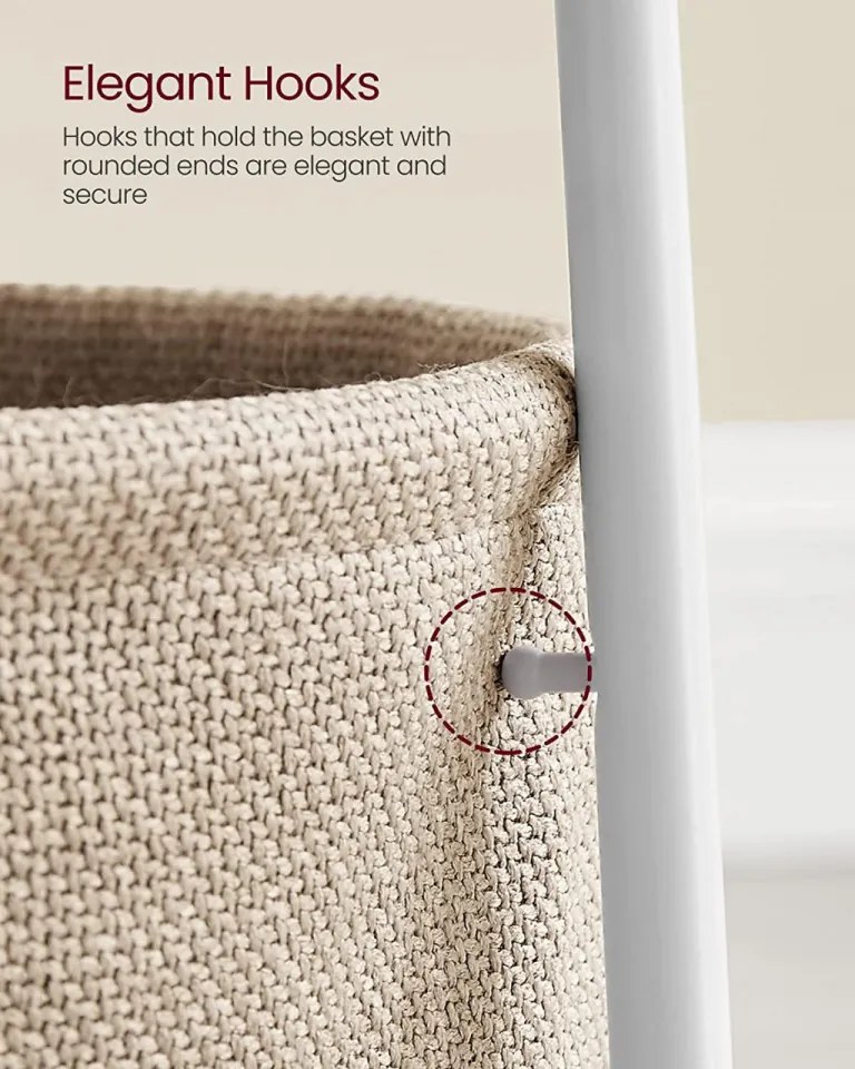 Masuta auxiliara alba din PAL melaminat si metal, ∅ 45 cm, Vasagle