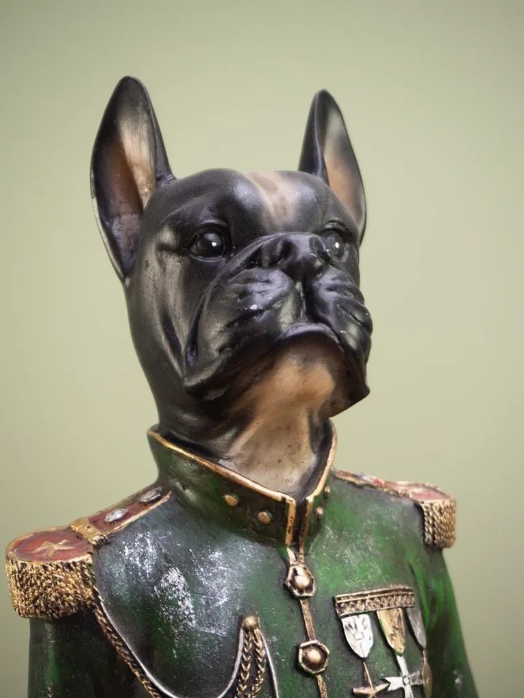 Statuie decorativă câine din rășină, H59 cm, "Sergeant Madog"