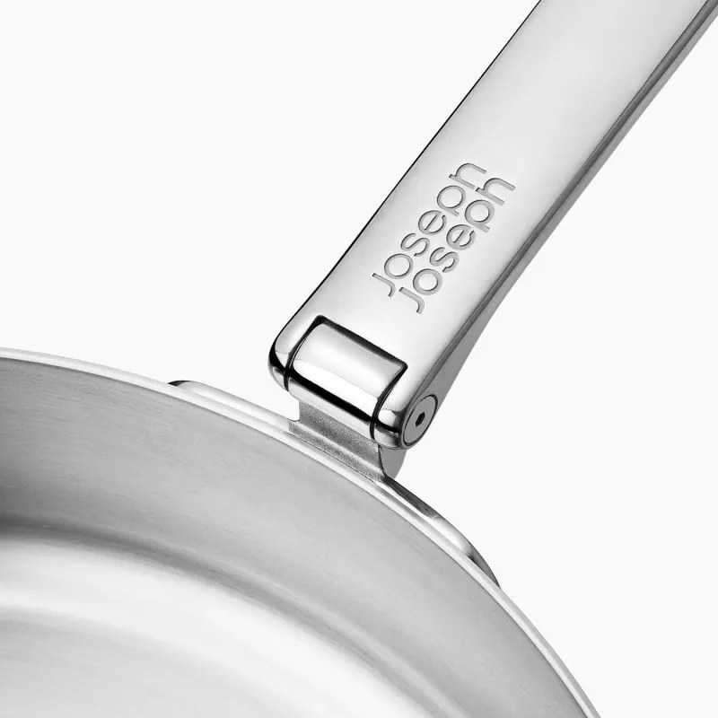 Tigaiecu maner rabatabil Joseph Joseph Space 1000025, 24 cm, Otel inoxidabil, Cuptor pana la 232°C, Toate plitele inclusiv inductie, Inox