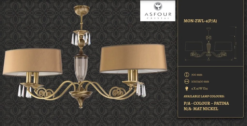 Lustra design clasic cristal Asfour Monza