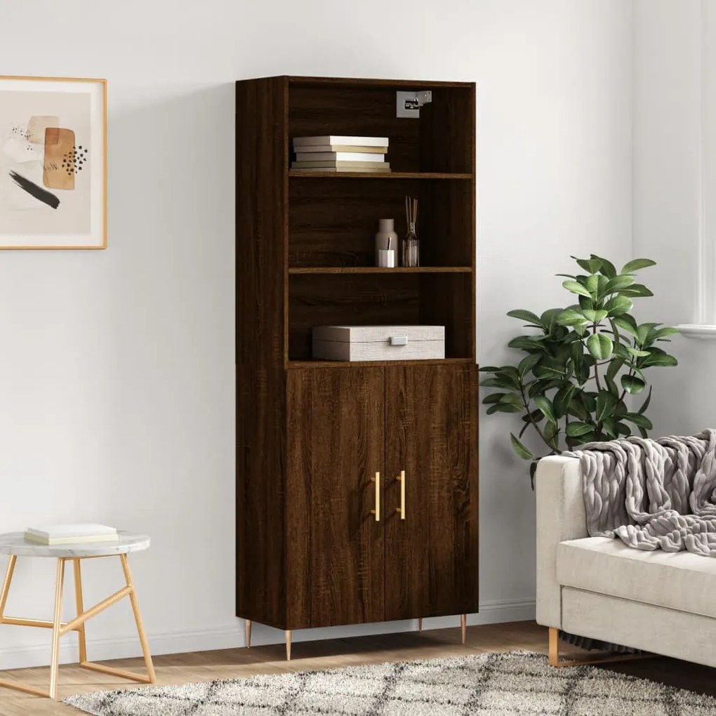 3189244 vidaXL Dulap înalt, stejar maro, 69,5x34x180 cm, lemn compozit