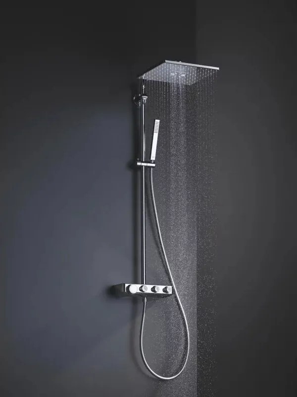 Coloana de dus cu baterie termostatata Grohe Euphoria 310 Cube Duo cu 1 functie