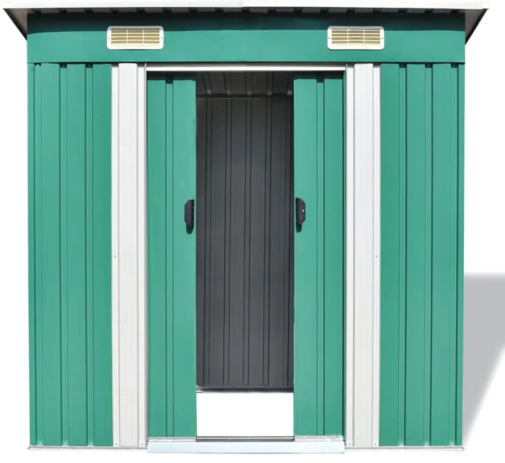 Magazie de gradina din metal verde