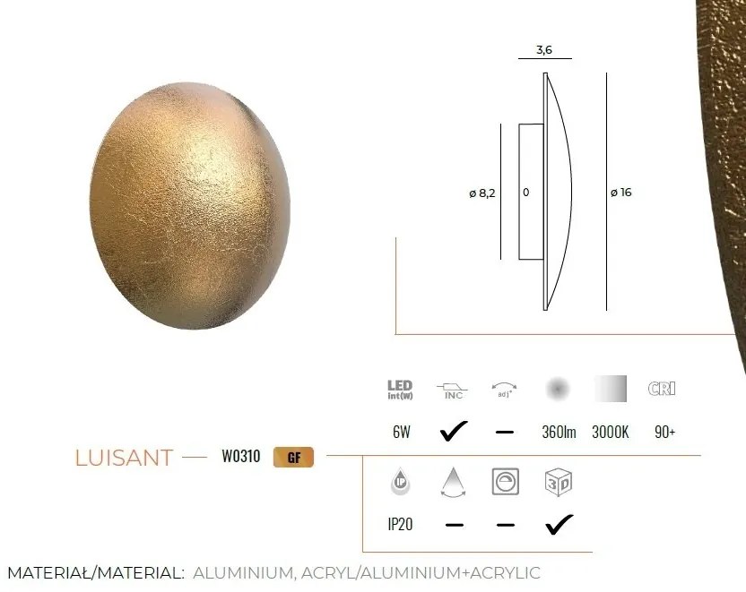 Aplica de perete LED lumina ambientala LUISANT