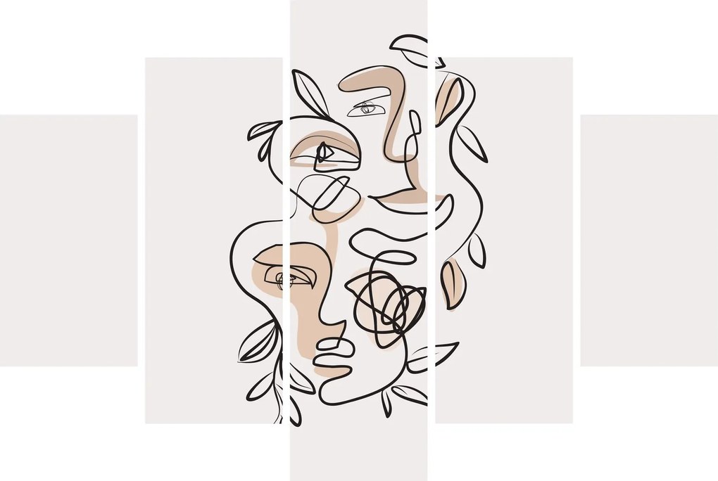Tablou - Line art facials (150x105 cm)