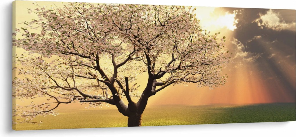 Tablou cu copac pe luncă (120x50 cm)