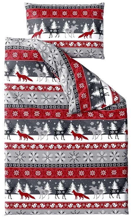 Lenjerie cocolino gri NOWY FOREST Dimensiune lenjerie de pat: 70 x 90 cm | 140 x 220 cm