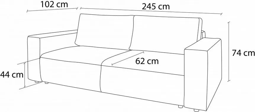 Canapea extensibilă din reiat Bobochic Paris Nihad, 245 cm, gri deschis